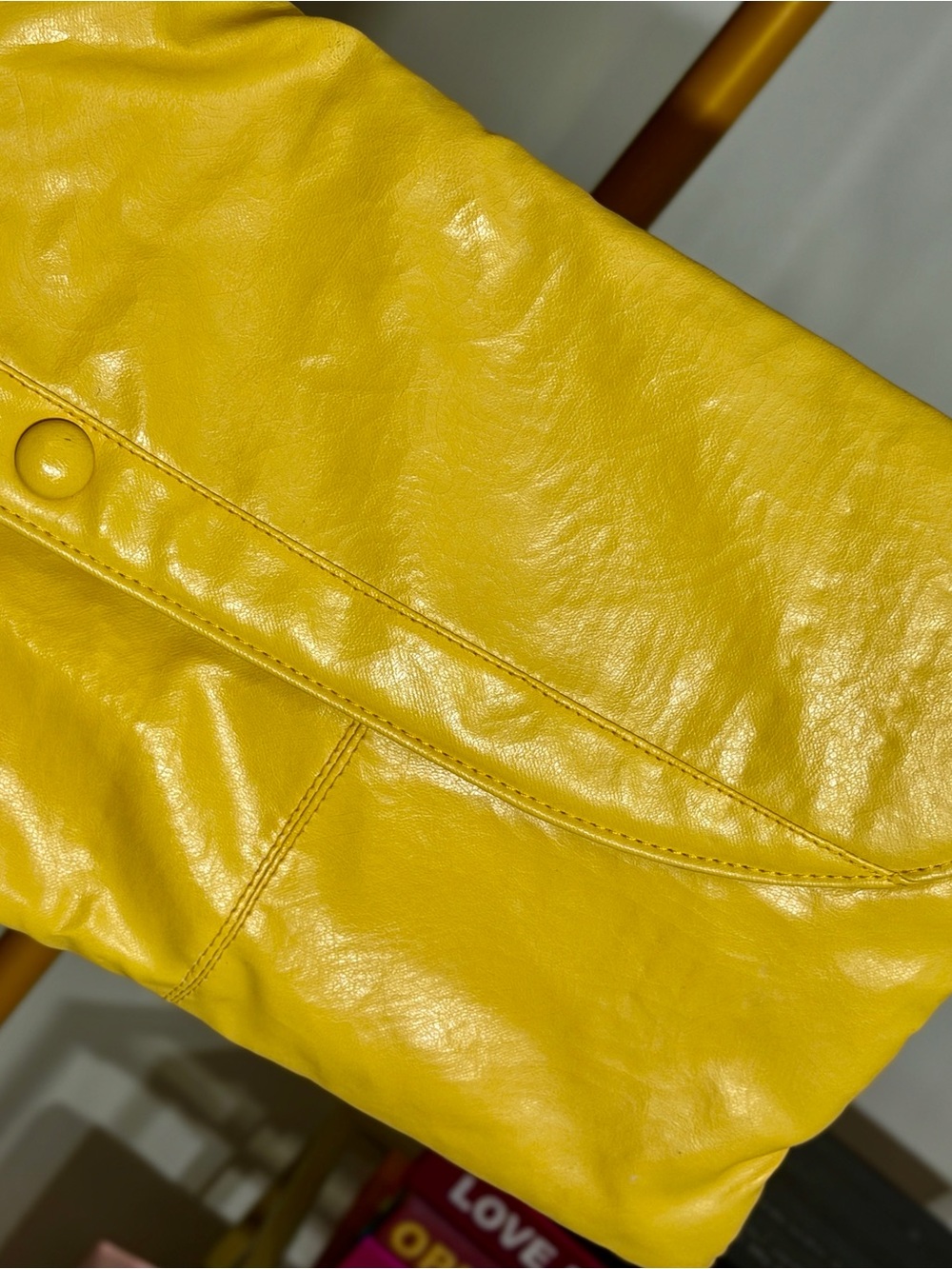 Vintage Yellow Crossbody Bag | Soft Faux Leather | Retro Statement Piece